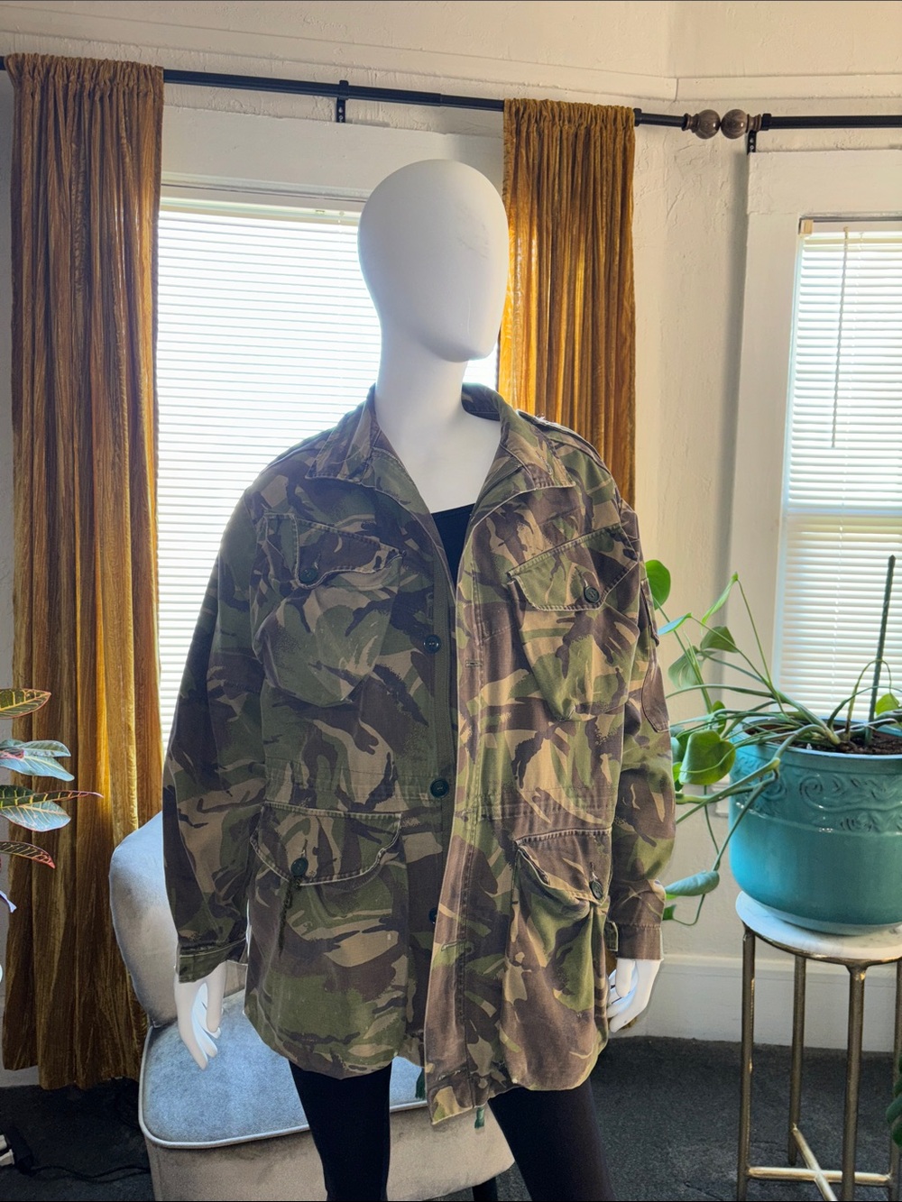 Urban Renewal Green Brown Camouflage Utility Jacket